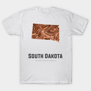 South Dakota state map abstract brown T-Shirt